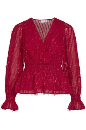 VILA De Mangas Largas, Cuello En V Blusa