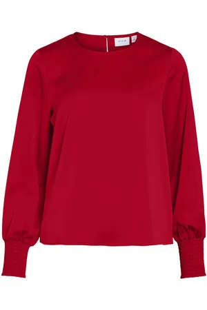 VILA Mangas Largas Blusa