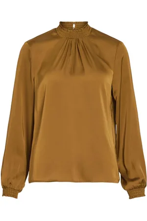 VILA Cuello Alto Blusa De Manga Larga