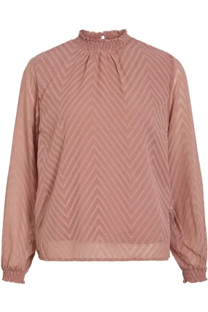 VILA Cuello Alto Blusa De Manga Larga