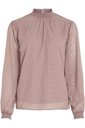 VILA Cuello Alto Blusa De Manga Larga