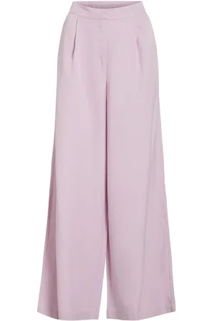 VILA Cintura Alta Pantalones De Pierna Ancha