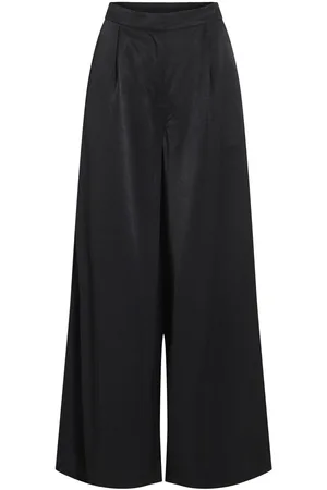 VILA Cintura Alta Pantalones De Pierna Ancha