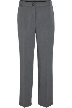VILA Cintura Media Pantalones De Pernera Recta