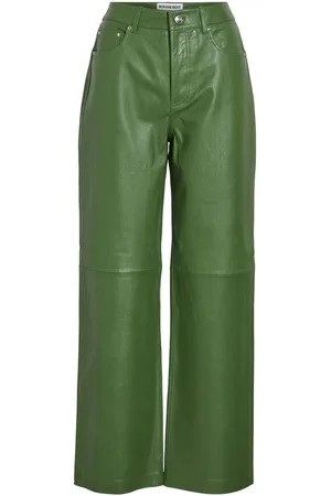 VILA Cintura Alta Pantalones De Cuero