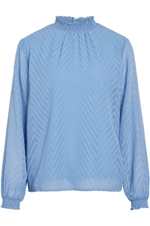 VILA Cuello Alto Blusa De Manga Larga