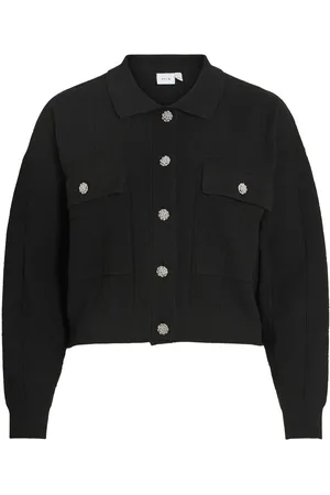 VILA Diseño Corto Chaqueta De Punto