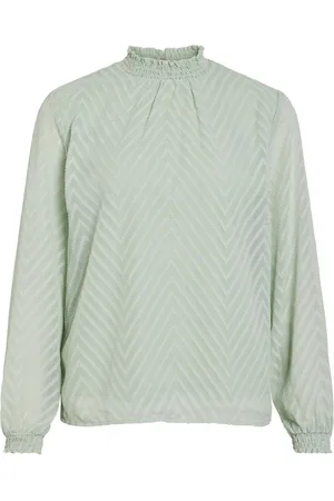 VILA Cuello Alto Blusa De Manga Larga
