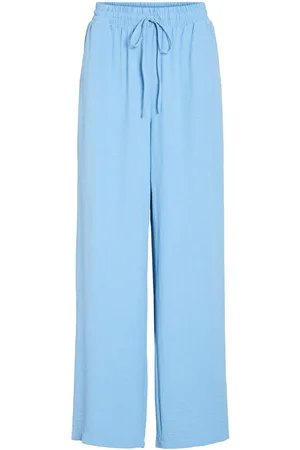 VILA Cintura Alta Pantalones De Pierna Ancha