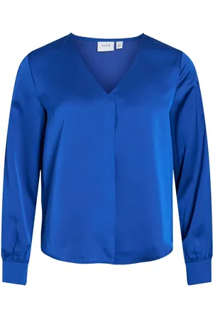 VILA Prenda De Mangas Largas Blusa De Cuello En Pico