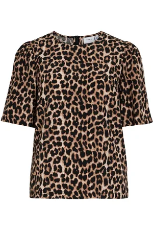 VILA Viliopana, Estampado De Leopardo Top De Manga Corta