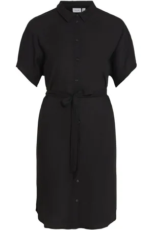 VILA Mangas Cortas Vestido Camisero