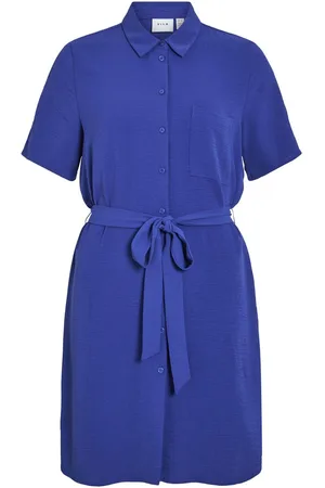 VILA Mangas Cortas Vestido Camisero