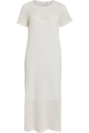 VILA Mangas Cortas Vestido Midi