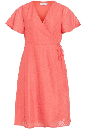 VILA Petite - Midi Vestido Envolvente