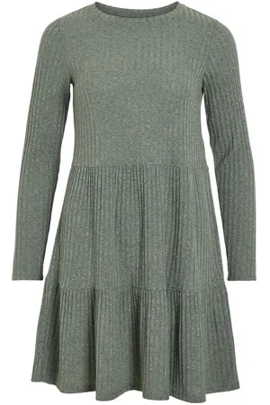 VILA Mangas Largas Vestido Corto