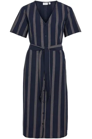 VILA Mangas Cortas Vestido Midi