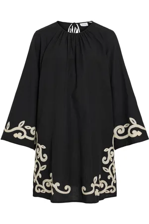 VILA Mangas Largas Vestido Corto