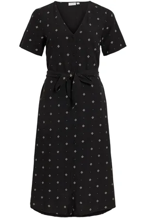 VILA Mangas Cortas Vestido Midi