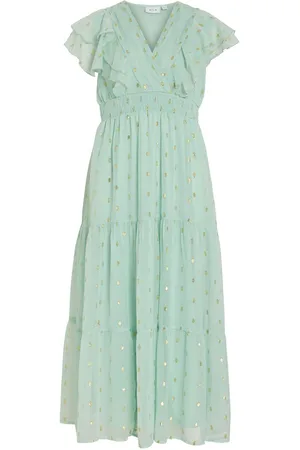 VILA Cuello En V Vestido Midi