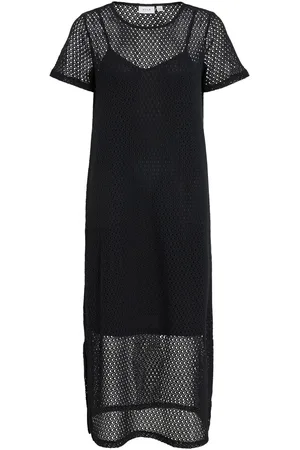 VILA Mangas Cortas Vestido Midi