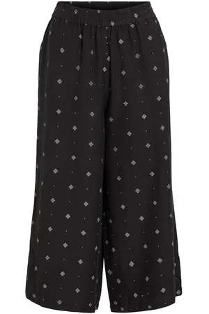 VILA Cintura Alta Pantalones Cropped