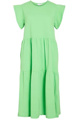 VILA Mangas Cortas Vestido Midi
