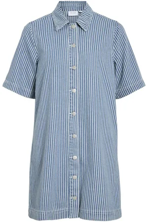 VILA Diseño Corto Vestido Vaquero