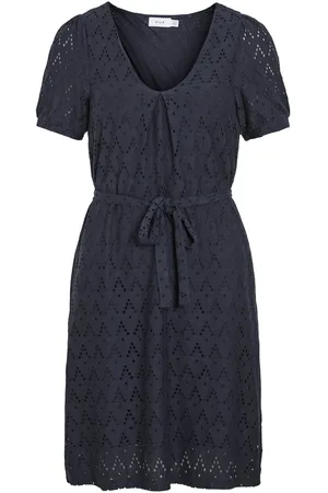 VILA Mangas Cortas Vestido Corto