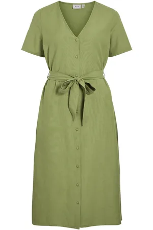 VILA Mangas Cortas Vestido Midi