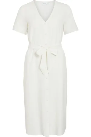 VILA Mangas Cortas Vestido Midi