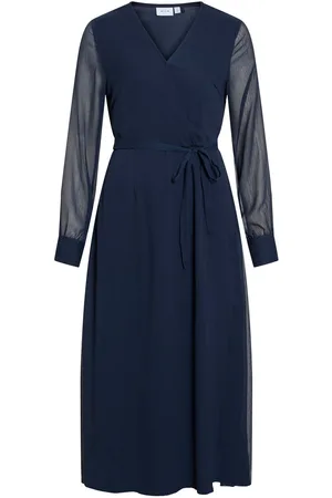 VILA Vifalia De Mangas Largas Vestido Midi