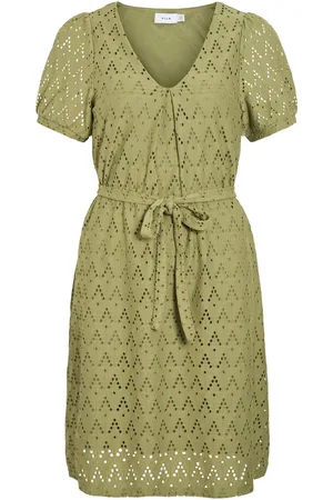VILA Mangas Cortas Vestido Corto