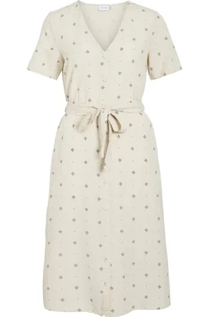 VILA Mangas Cortas Vestido Midi