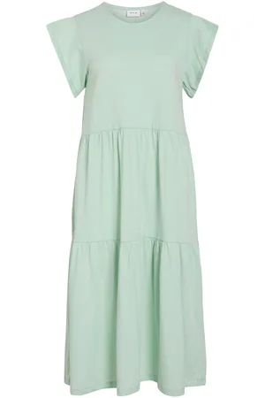 VILA Mangas Cortas Vestido Midi