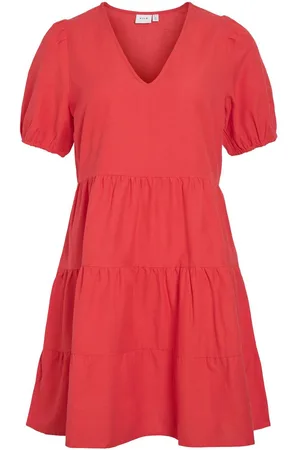 VILA Mangas Cortas Vestido Corto