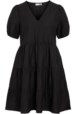 VILA Mangas Cortas Vestido Corto