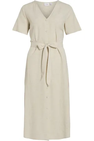 VILA Mangas Cortas Vestido Midi