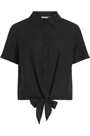 VILA Nudo Frontal Camisa De Manga Corta