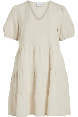 VILA Mangas Cortas Vestido Corto