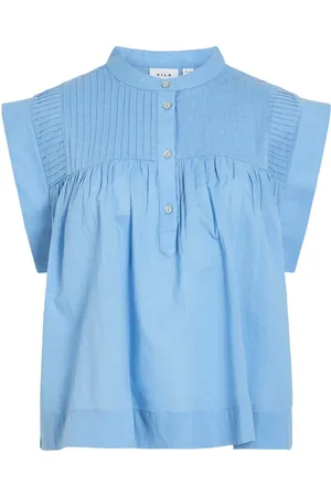 VILA Diseño Corto Camisa Sin Mangas