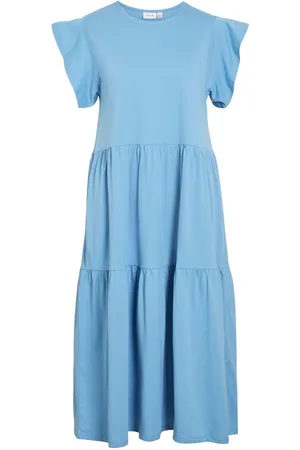 VILA Mangas Cortas Vestido Midi
