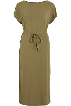 VILA Mangas Cortas Vestido Midi