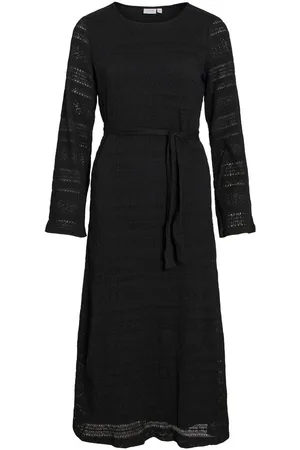 VILA Mangas Largas Vestido Midi