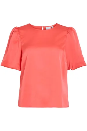 VILA Viellette Cuello Redondo Top De Manga Corta