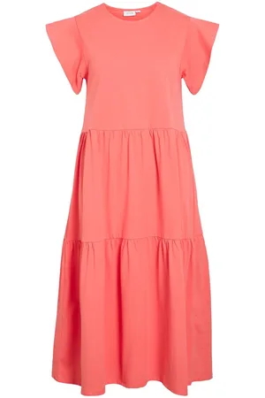 VILA Mangas Cortas Vestido Midi