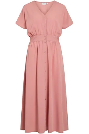 VILA Mangas Cortas Vestido Midi