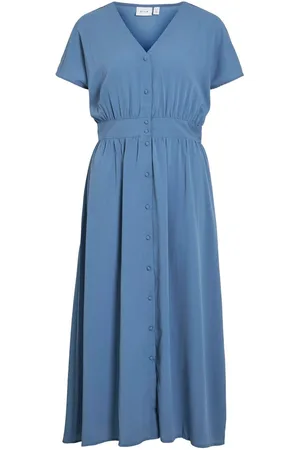VILA Mangas Cortas Vestido Midi