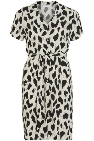 VILA Mangas Cortas Vestido Camisero