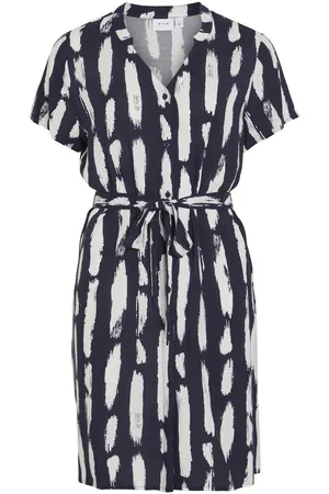 VILA Mangas Cortas Vestido Camisero
